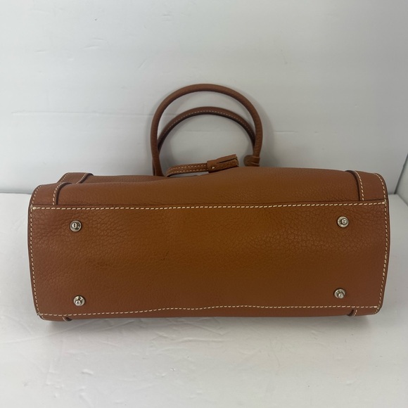 DOONEY & BOURKE 1975 MINI EAST/WEST TASSEL PEBBLED TEXTURED TOTE BAG,“TAN” COLOR - Picture 6 of 16